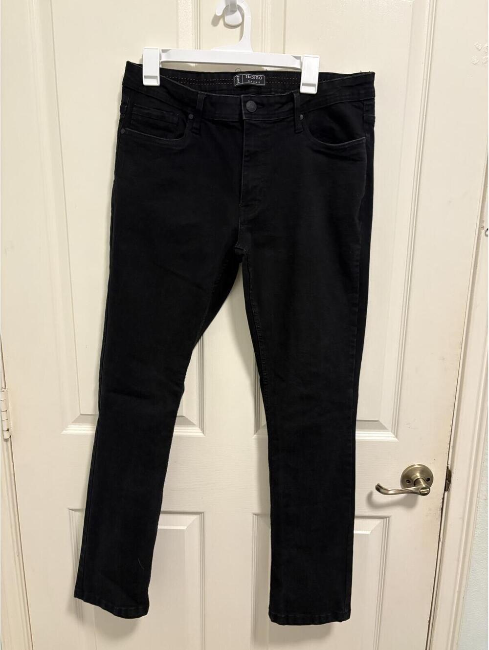 Indigo Skins Black Skinny Jeans 34W 32L